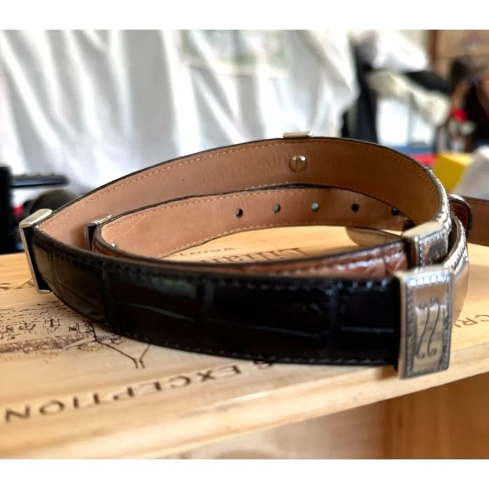 VTG Western Multicolor Leather Belt Size 30